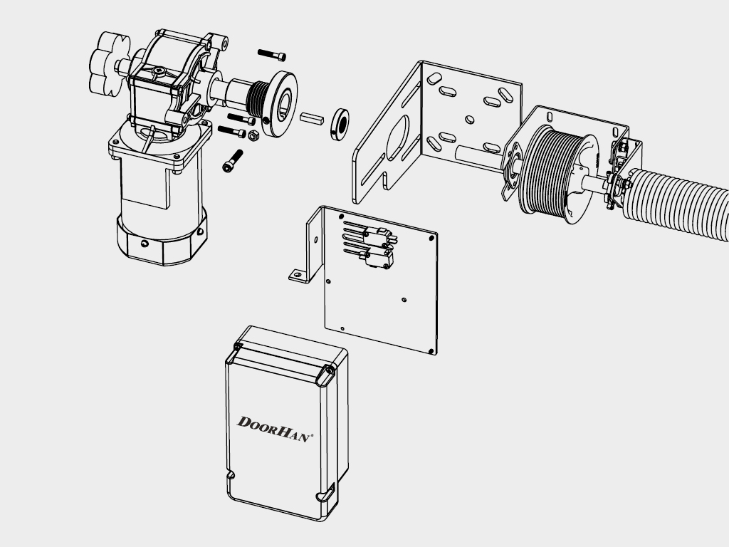 Montaj darvoza valiga qavs, shporka va to‘xtatish halqasi yordamida amalga oshiriladi. O'rnatish qavsisi o‘z-o‘zidan burama vintlar yordamida pritolokga mahkamlashadi.
